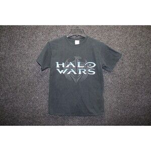 Vintage Halo Wars Gamer Promo Tee T Shirt Size Medium Black Heavy Cotton
